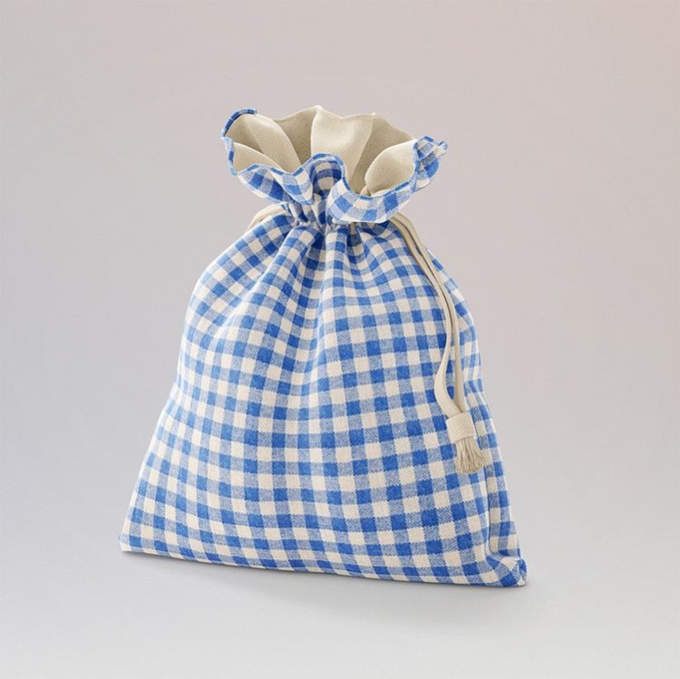 Ткань льняная, 1 м x 150 см, 140 г/м², цвет: голубой, клетка, TBY — картинка 7