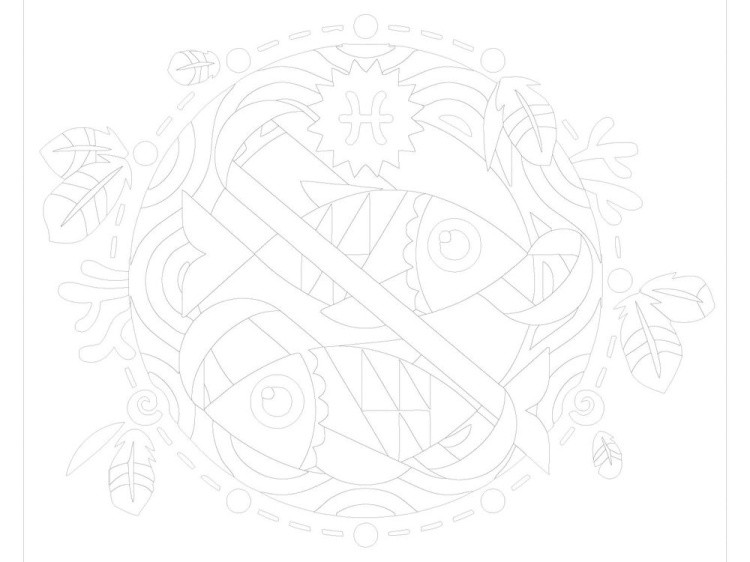 Картина по номерам «Знак зодиака. Рыбы» — картинка 3