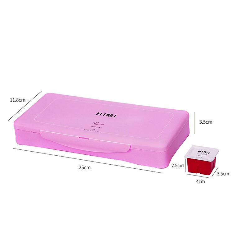 Набор гуашевых красок HIMI розовый 18 цветов по 30 мл — картинка 4