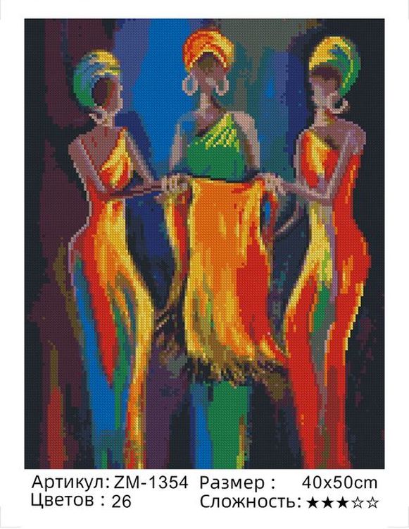 Алмазная вышивка «Три девушки» — картинка 2
