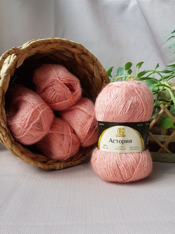 Пряжа Камтекс Астория (037), персиковый, 5 шт. по 50 г — картинка 2