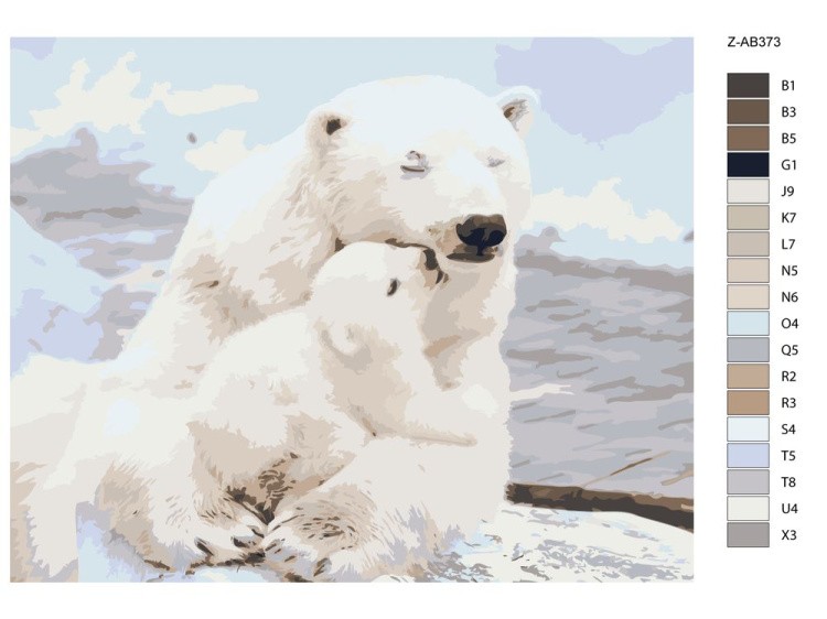 Картина по номерам «Белые медведи» — картинка 2