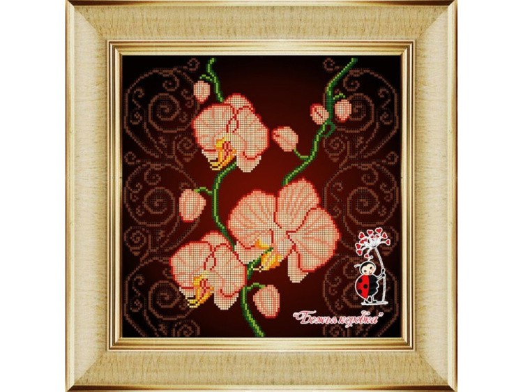 Рисунок на ткани «Орхидея бежевая»