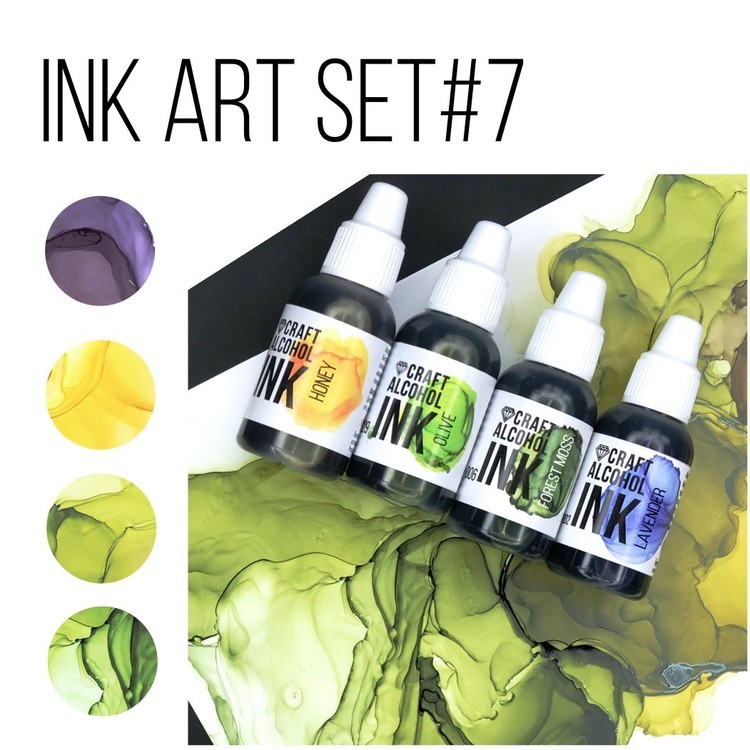 Набор алкогольных чернил, Set#7, Craft Alcohol INK