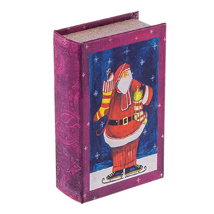 Шкатулка-книга «Санта на коньках»