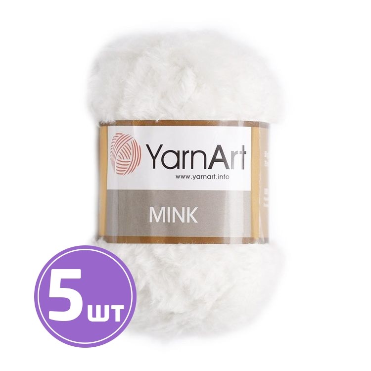 Пряжа YarnArt Mink (345), ультрабелый, 5 шт. по 50 г