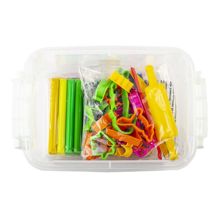 Пластилин в боксе Юнландия, 24 цвета, 500 г, скалка, 3 стека, 15 формочек — картинка 6