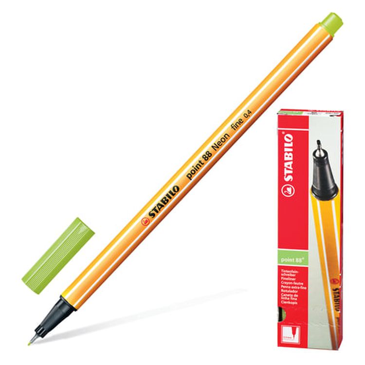 Ручка капиллярная (линер) STABILO «Рoint 88», светло-зеленая