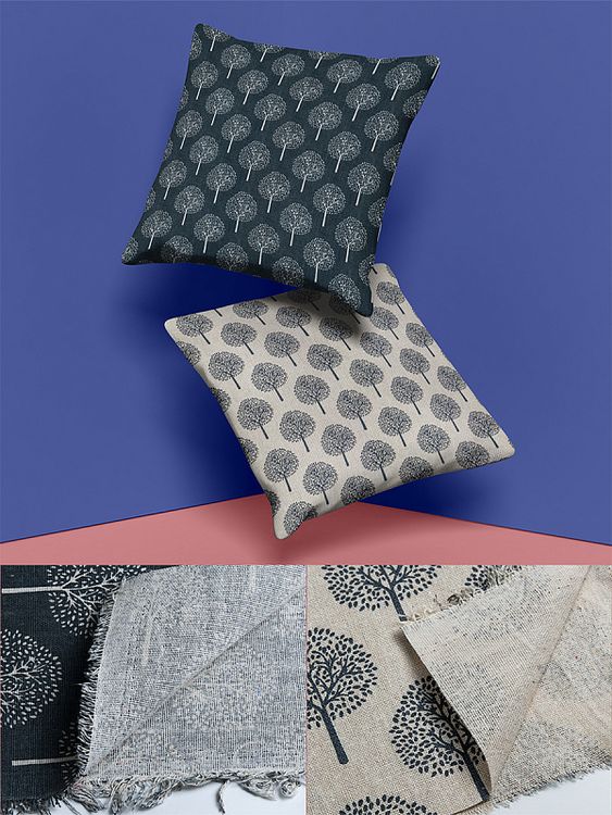 Ткань льняная, 1 м x 150 см, 140 г/м², цвет: молочный, растительный принт, TBY — картинка 7