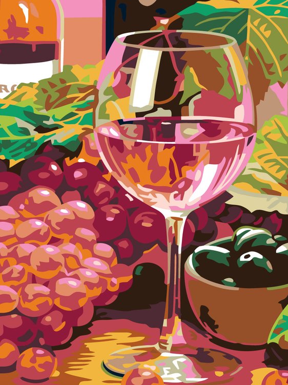 Картина по номерам «Розовое вино»