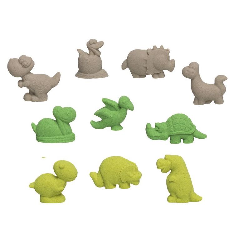 Космический пластичный песок набор «До нашей эры» 3 кг (цвет песочный, зеленый, желтый) — картинка 5