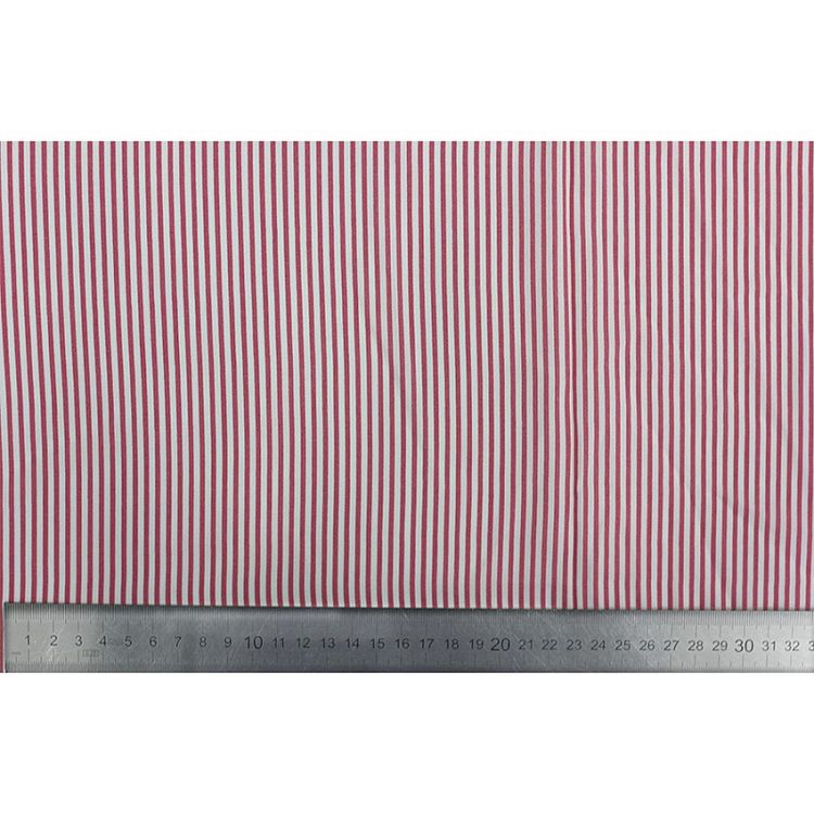 Ткань Штапель, микрополоска, 10 м, ширина 147 см, цвет: красный/белый, TBY — картинка 2