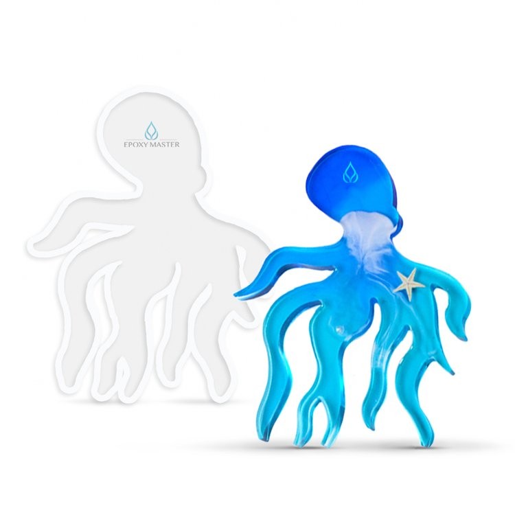 Силиконовый молд Epoxy Master коастер осьминог, 19х15 см — картинка 2