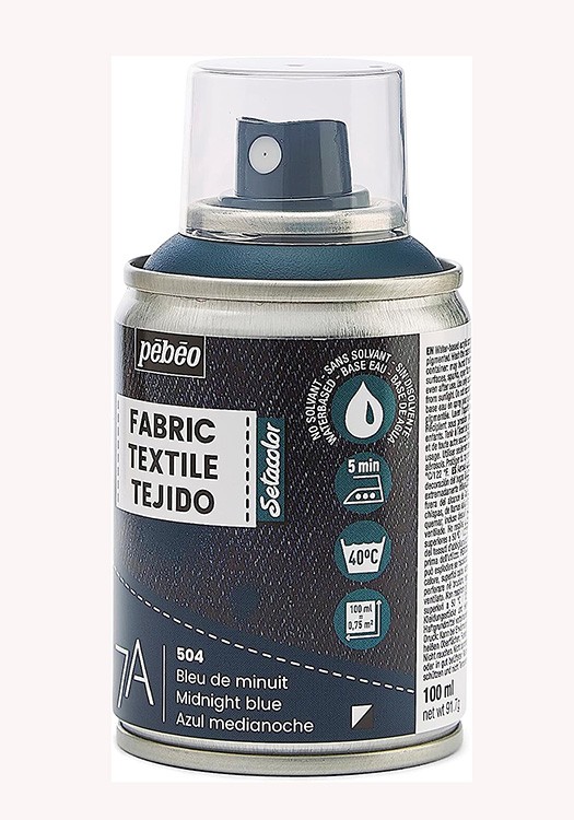 Краска для текстиля 7А Spray (аэрозоль), цвет: синяя полночь, 100 мл, Pebeo — картинка 4