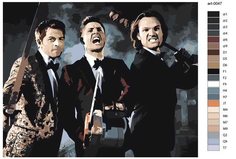 Картина по номерам «Сверхъестественное: Дин, Сэм и Кастиэль 4» — картинка 2