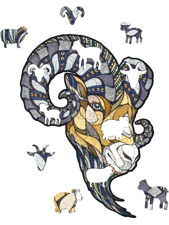 Деревянные фигурные пазлы «Горный Баран S», Eco Wood Art — картинка 3