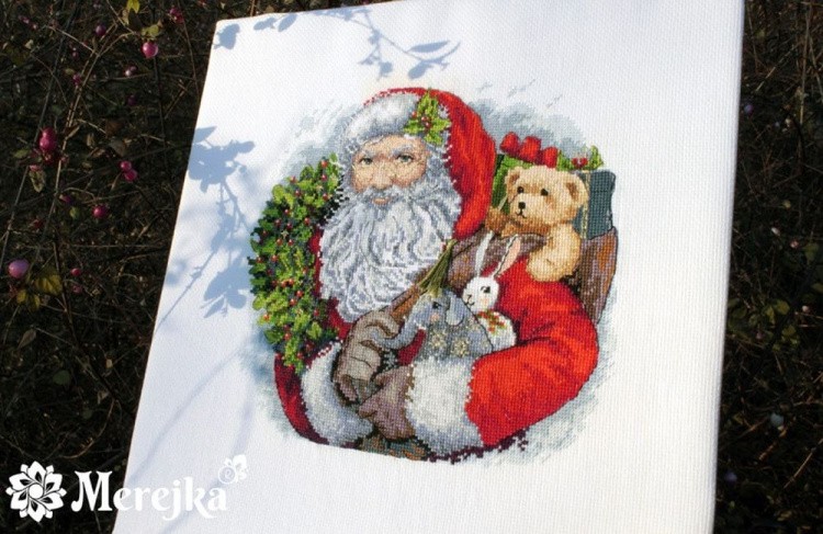 Набор для вышивания «Санта с венком» — картинка 2