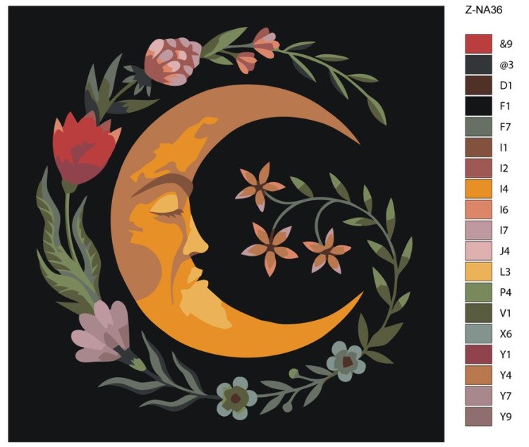 Картина по номерам «Месяц» — картинка 2