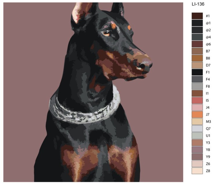 Картина по номерам «Важный доберман» — картинка 2