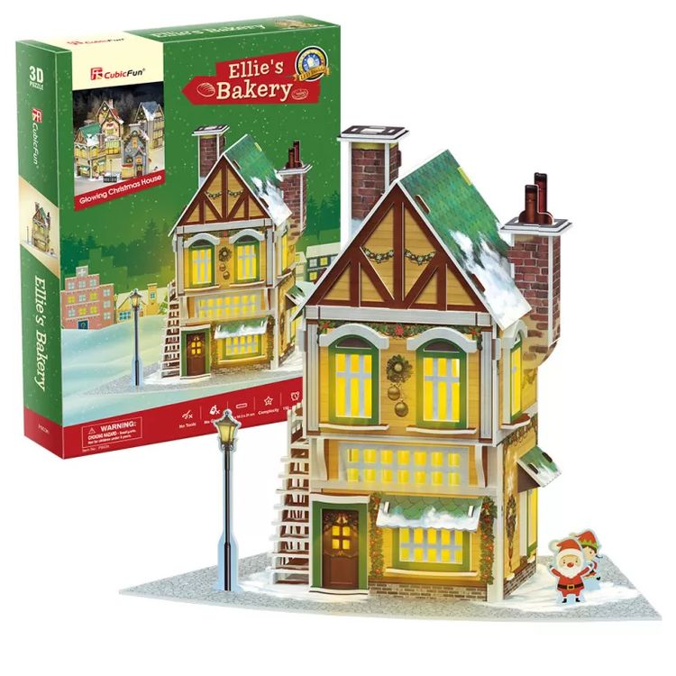 3D-пазл CubicFun «Новогодняя пекарня» с LED-подсветкой — картинка 2