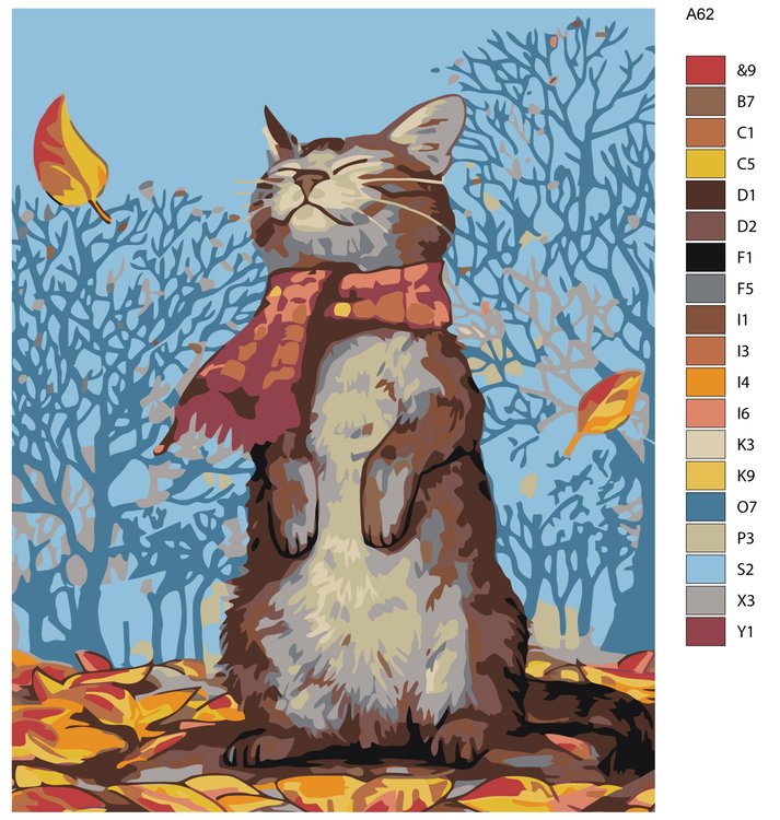 Картина по номерам «Кот в шарфике» — картинка 2