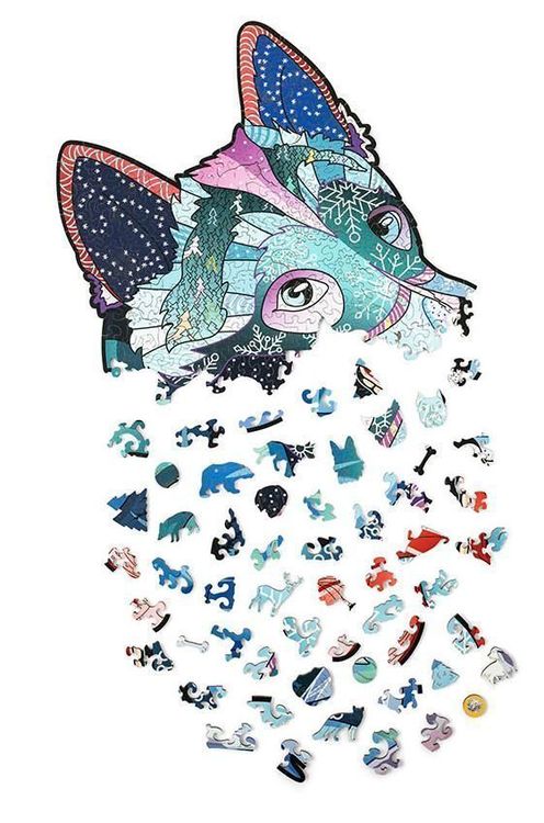 Деревянный пазл Wood Trick «Храбрый Хаски», с кристаллами Swarovski ® — картинка 3