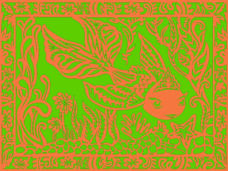 Вытынанка «Золотая рыбка» (оранжевый) — картинка 3