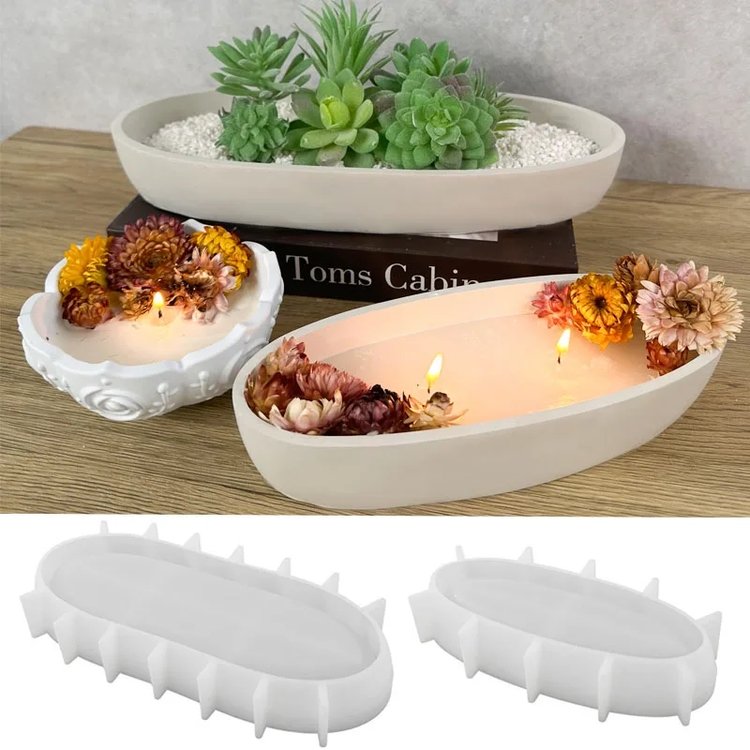 Силиконовый молд - Блюдо/кашпо, 22x10,5см, 1 шт. — картинка 7