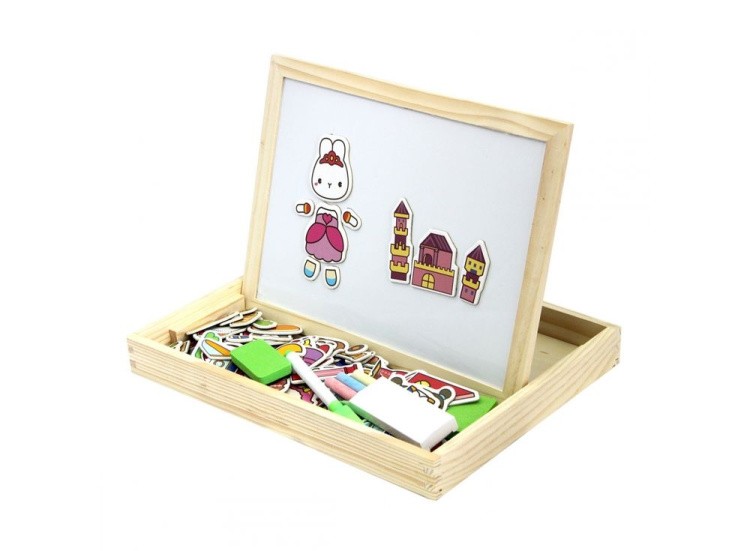 Двусторонняя магнитная доска с подставкой и магнитами «Роботы» — картинка 2