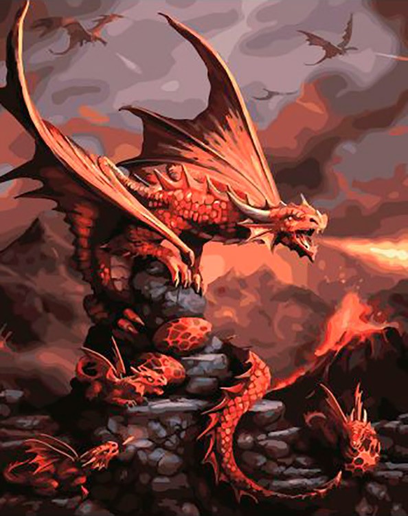 Картина по номерам «Огнедышащий дракон»