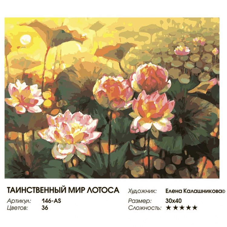Картина по номерам «Таинственный мир лотоса» — картинка 2