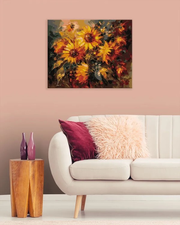 Картина по номерам «Подсолнухи, яркий натюрморт» — картинка 3