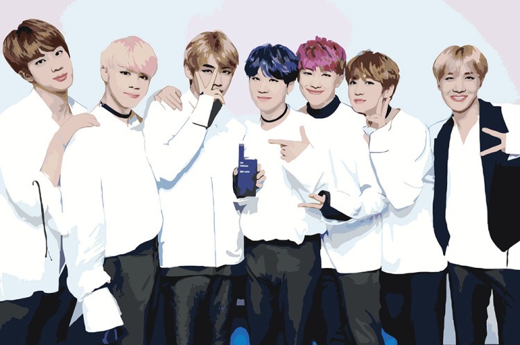 Картина по номерам «Корейская K-POP группа BTS 3»