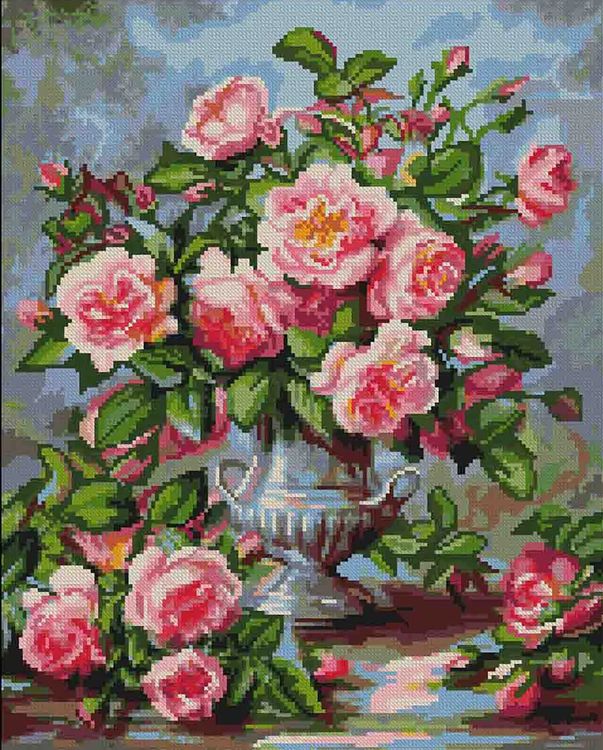 Алмазная вышивка «Букет нежных роз» — картинка 2