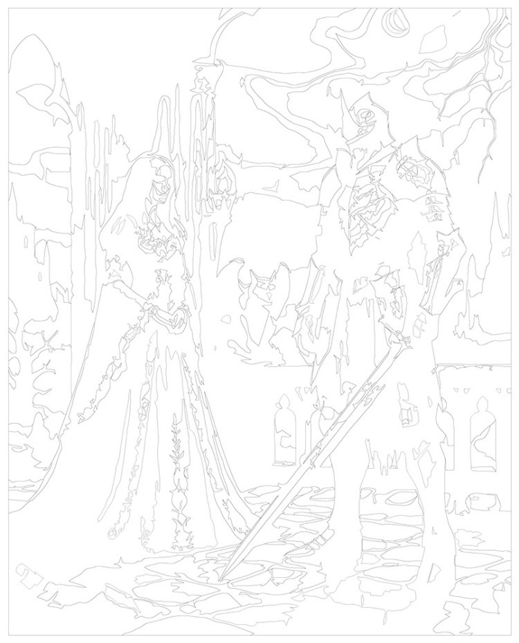 Картина по номерам Рыцарь и девушка принцесса Готика — картинка 3