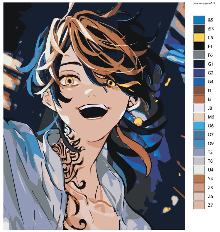 Картина по номерам «Аниме Токийские Мстители: Казутора Ханемия Арт» — картинка 2
