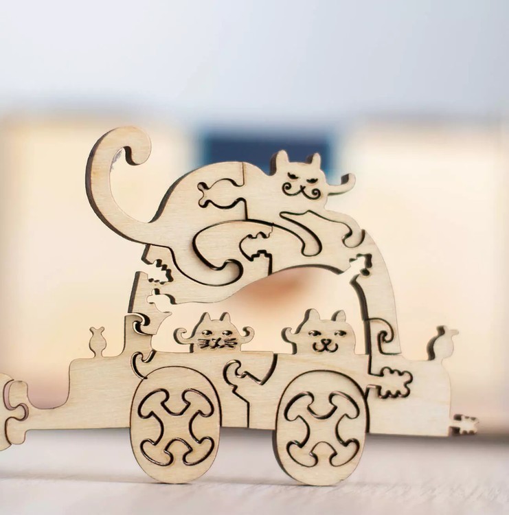 Деревянные пазлы DAVICI «Город котиков» — картинка 10