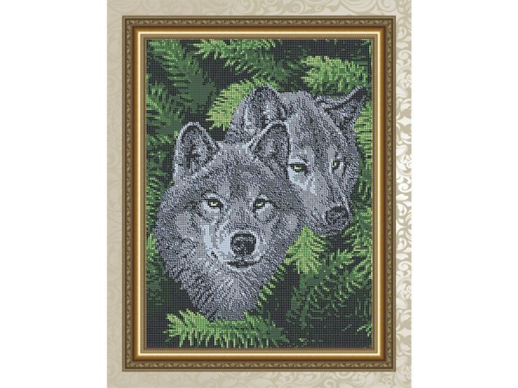 Рисунок на ткани «Волки»