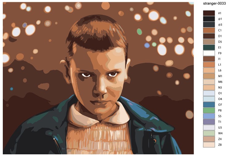 Картина по номерам «Очень странные дела ОСД Милли Бобби Браун» — картинка 2