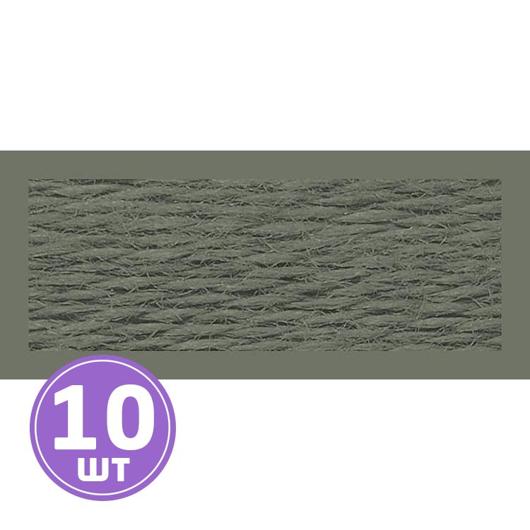 Нитки мулине (шерсть/акрил), 10 шт. по 20 м, цвет: №380 серый, Риолис