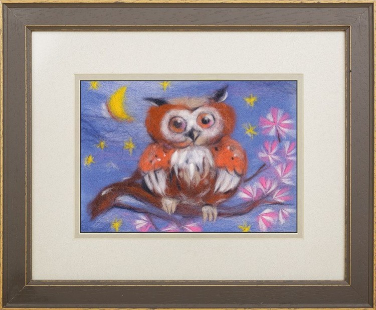 Картина шерстью «Славная совушка» — картинка 2