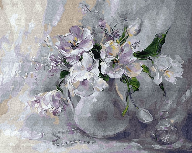 Картина по номерам «Белые тюльпаны»
