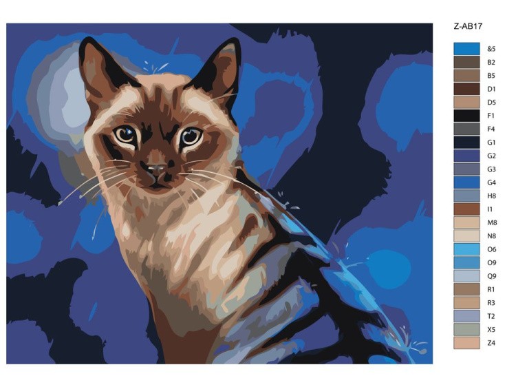 Картина по номерам «Кот под дождём» — картинка 2