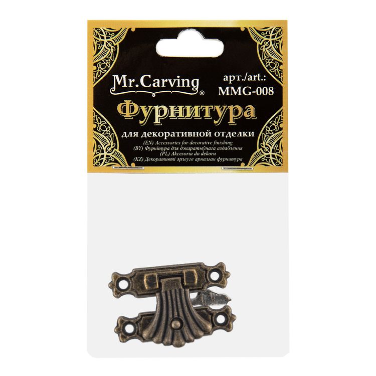 Фурнитура для шкатулок «Замок», 3,7х2,4 см, 5 шт., цвет: бронза, Mr. Carving — картинка 2