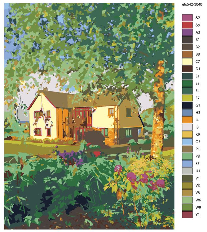 Картина по номерам «Сад у дома» — картинка 2