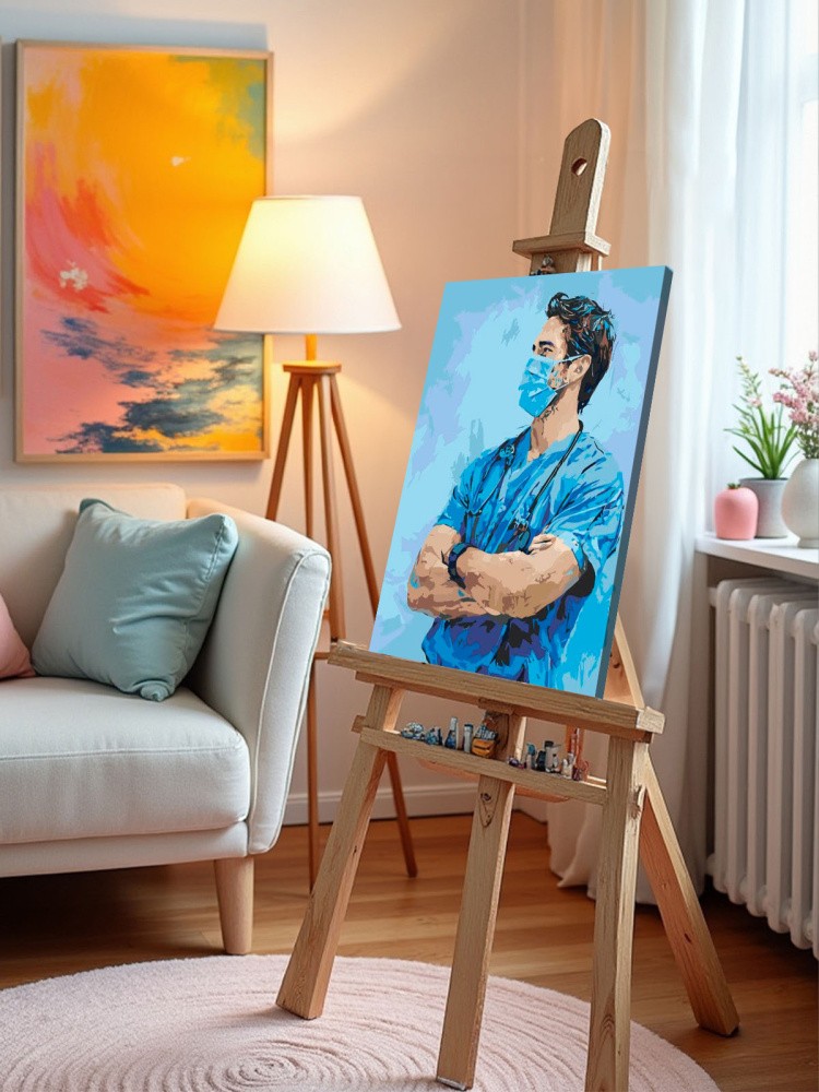 Картина по номерам Медицина портрет мужчины врача арт — картинка 10