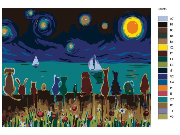 Картина по номерам «Ночь» — картинка 2