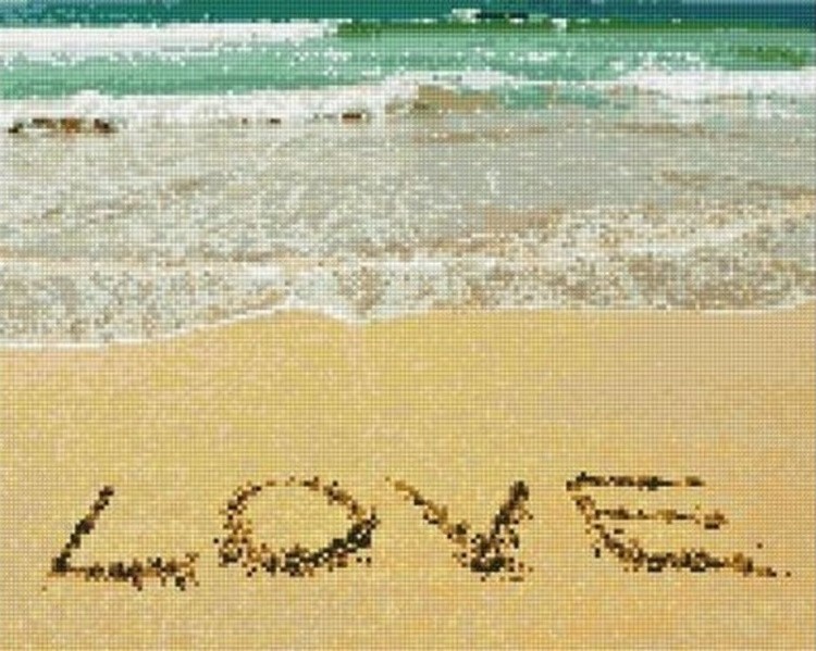 Алмазная вышивка «Love на пляже»