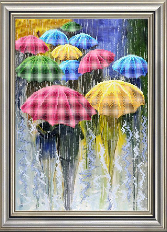 Рисунок на ткани «Цветные зонтики»
