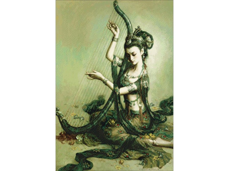 Алмазная вышивка «С арфой» — картинка 2